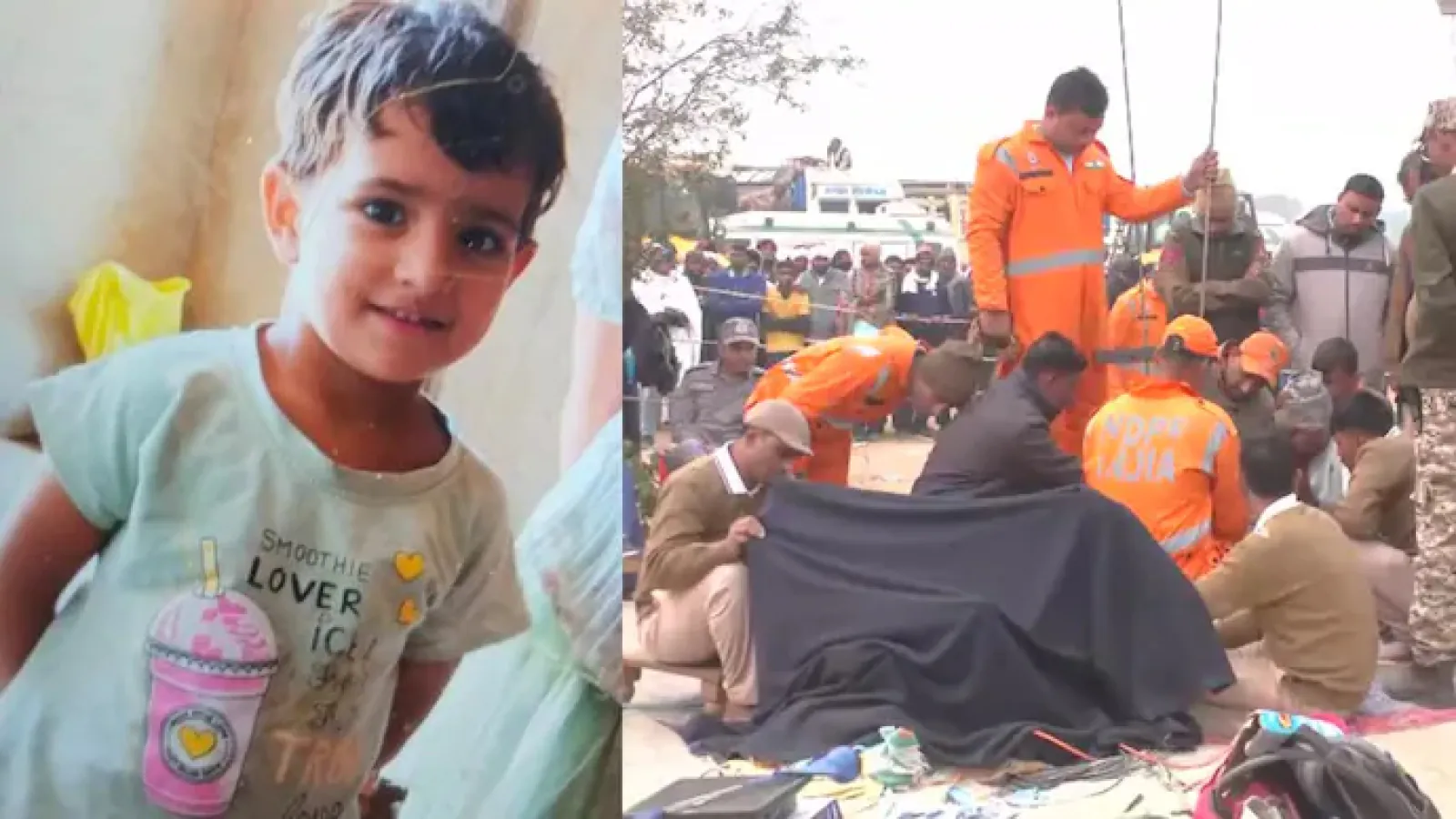 Rescue operation is going on to rescue Chetna trapped in borewell since 8 days; 1.5 feet wide rock is yet to be drilled