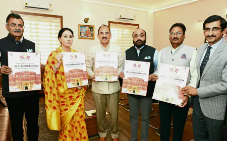 Deputy CM Diya Kumari unveils Rajasthan Domestic Travel Mart 2025 poster