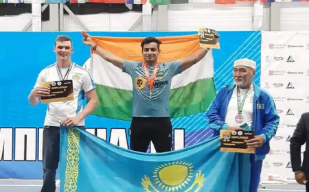 Shrimant Jha again waved the tricolor, won silver in World Para Arm Wrestling Cup