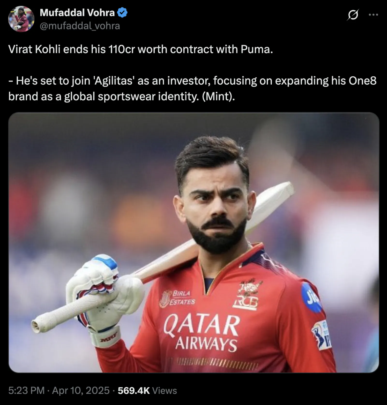 Virat Kohli leaves the company that gave him 110 crores, shocking news comes out