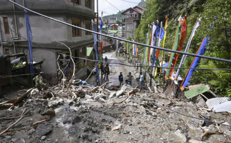 Sikkim Relief Commissioner visits Mangan district disaster-affected areas to evaluate the damage