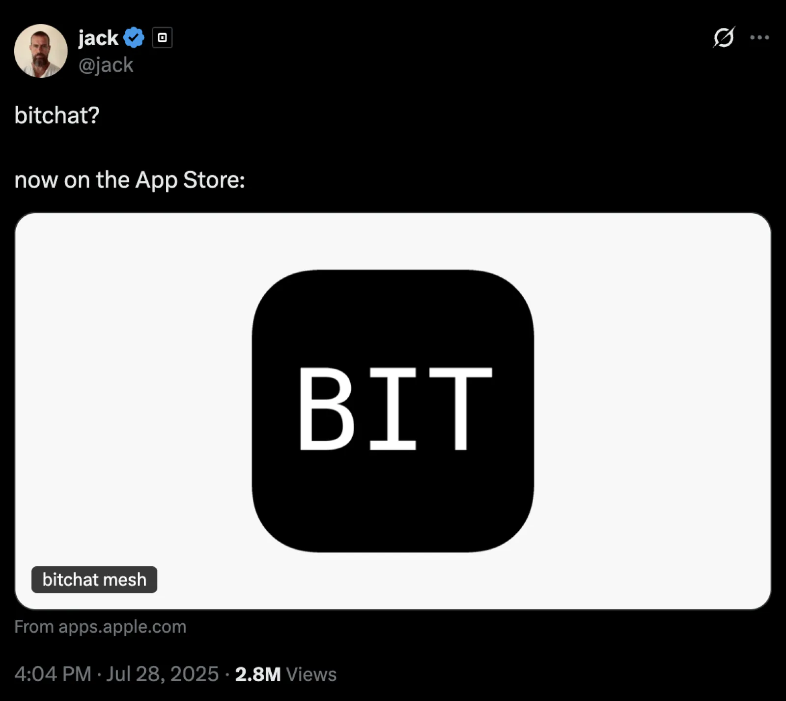 Jack Dorsey launches new app Bitchat Mesh, you can chat without internet