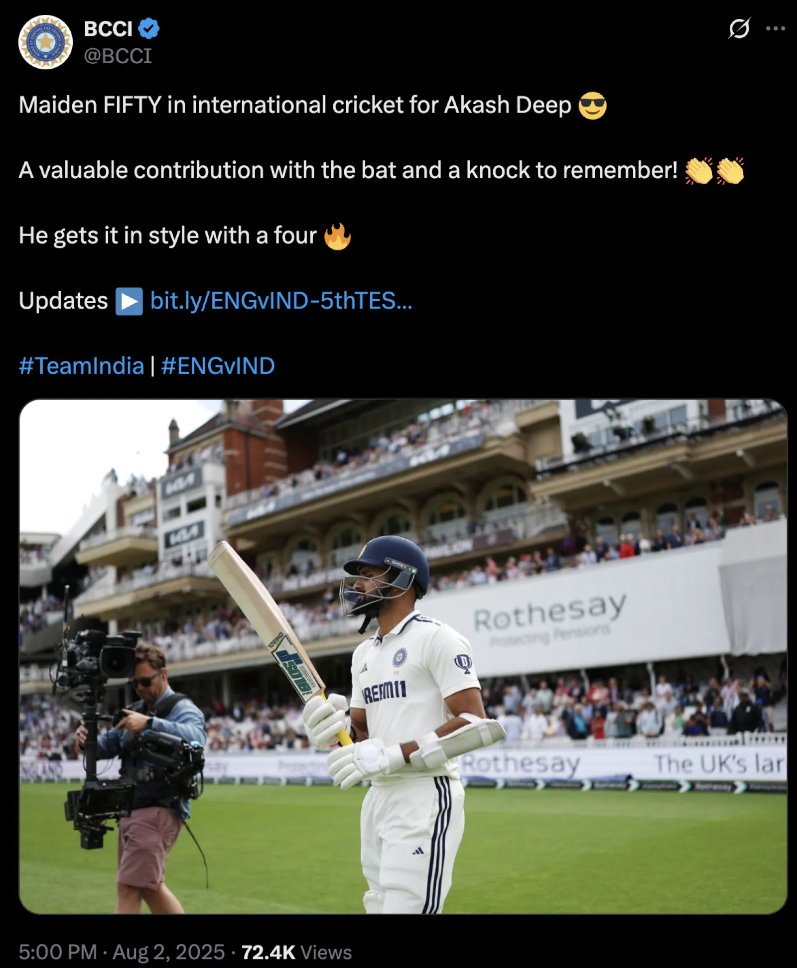 Akash Deep made the British suffer with the bat, came as a night watchman and hit a half-century