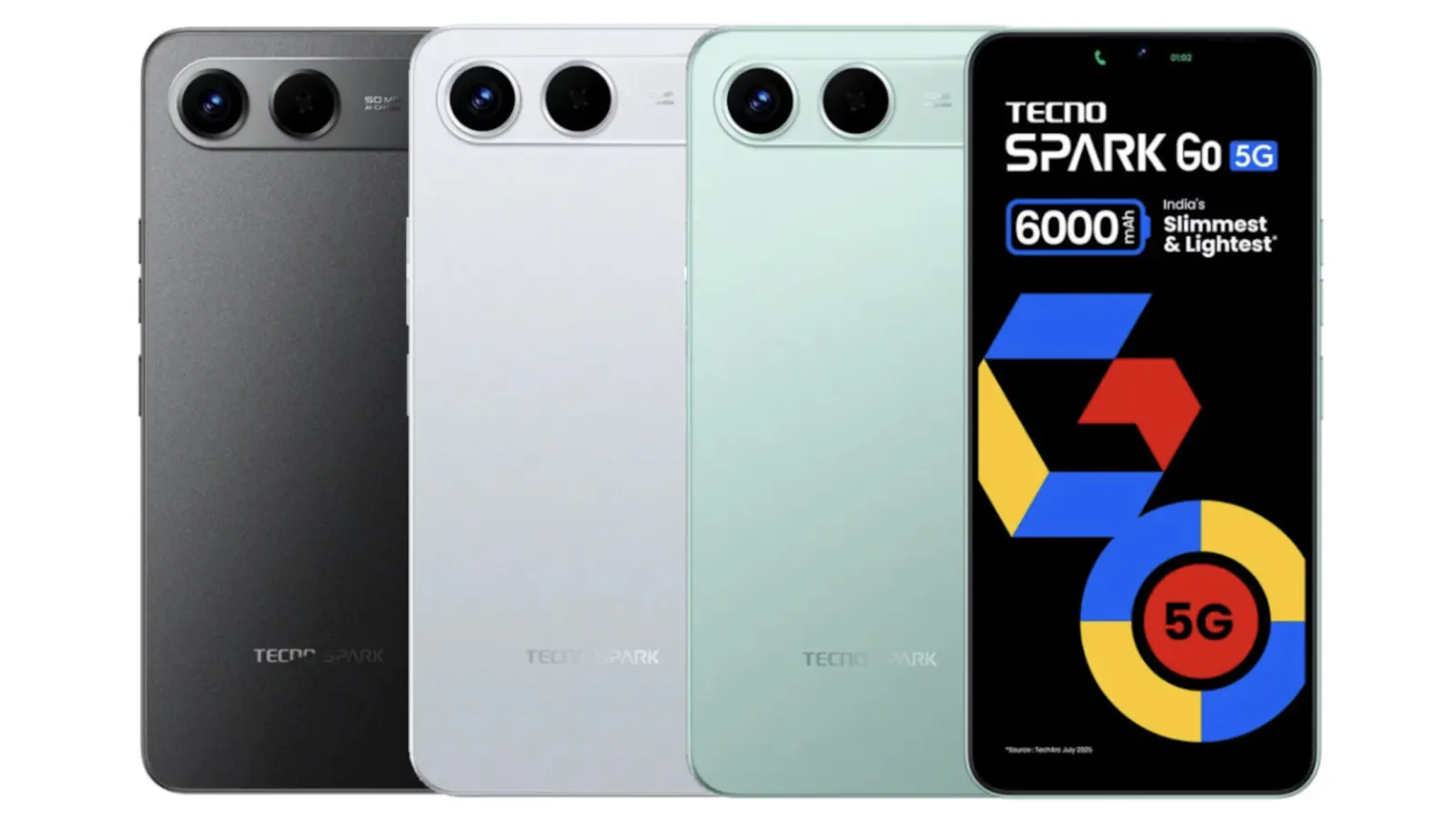Tecno Spark Go 5G Launched in India at ₹9,999 With 6,000mAh Battery, Dimensity 6400 Chipset and 120Hz Display