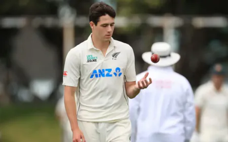 New Zealand fast bowler Will O'Rourke is out of the second Test due to injury