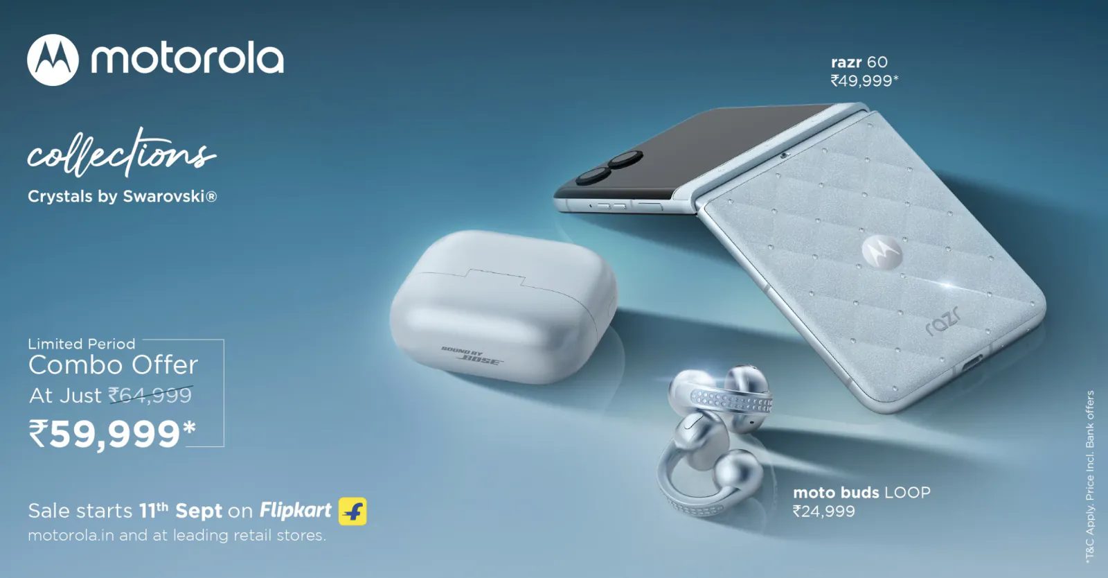 Motorola Launches Swarovski Edition Razr 60 Foldable and Moto Buds Loop in India