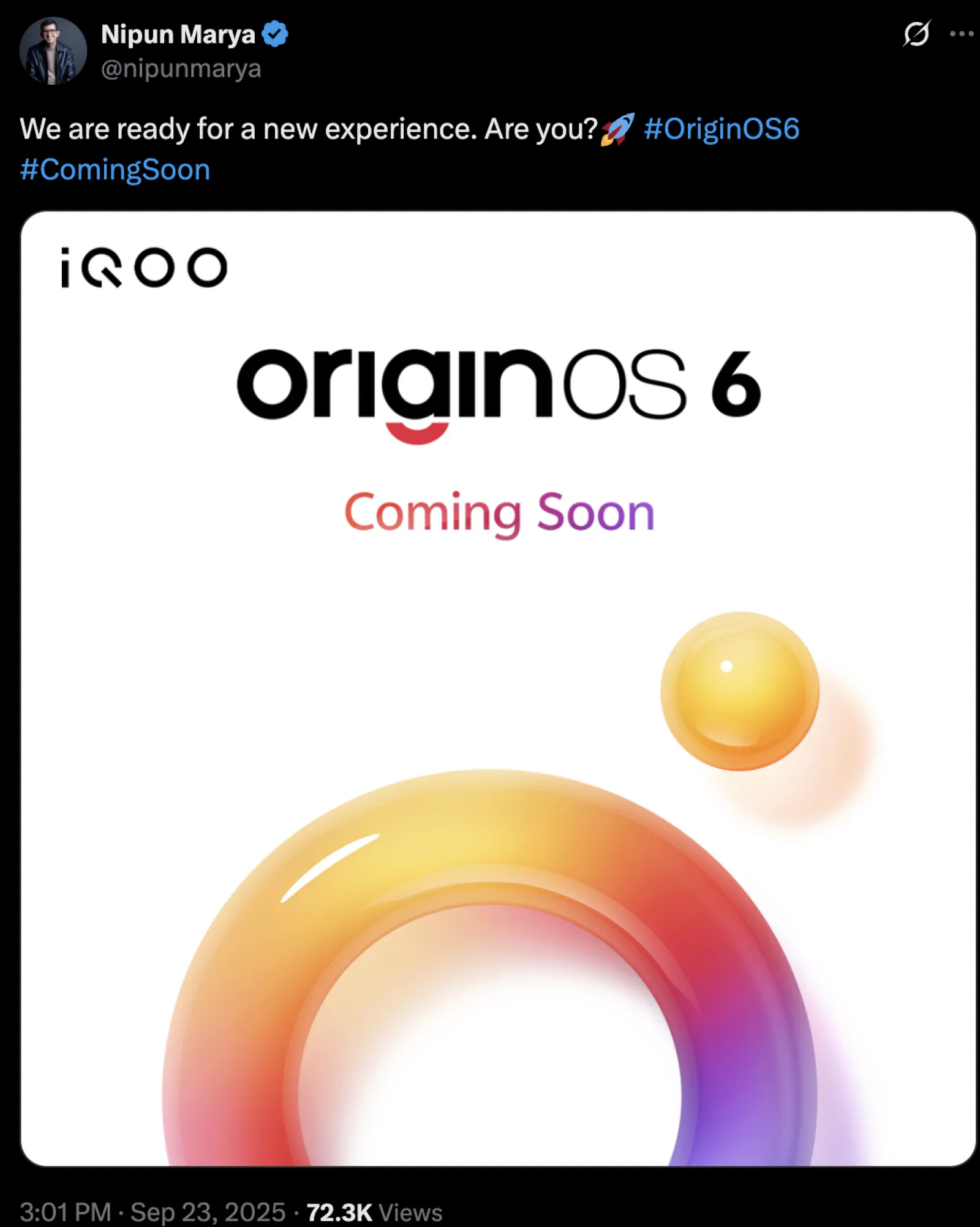 Origin OS 6, Based on Android 16, to Replace Funtouch OS in India: iQOO CEO Confirms