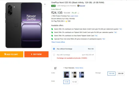 OnePlus Nord CE 5 5G with 120Hz AMOLED & 80W Fast Charging Available at Best Price