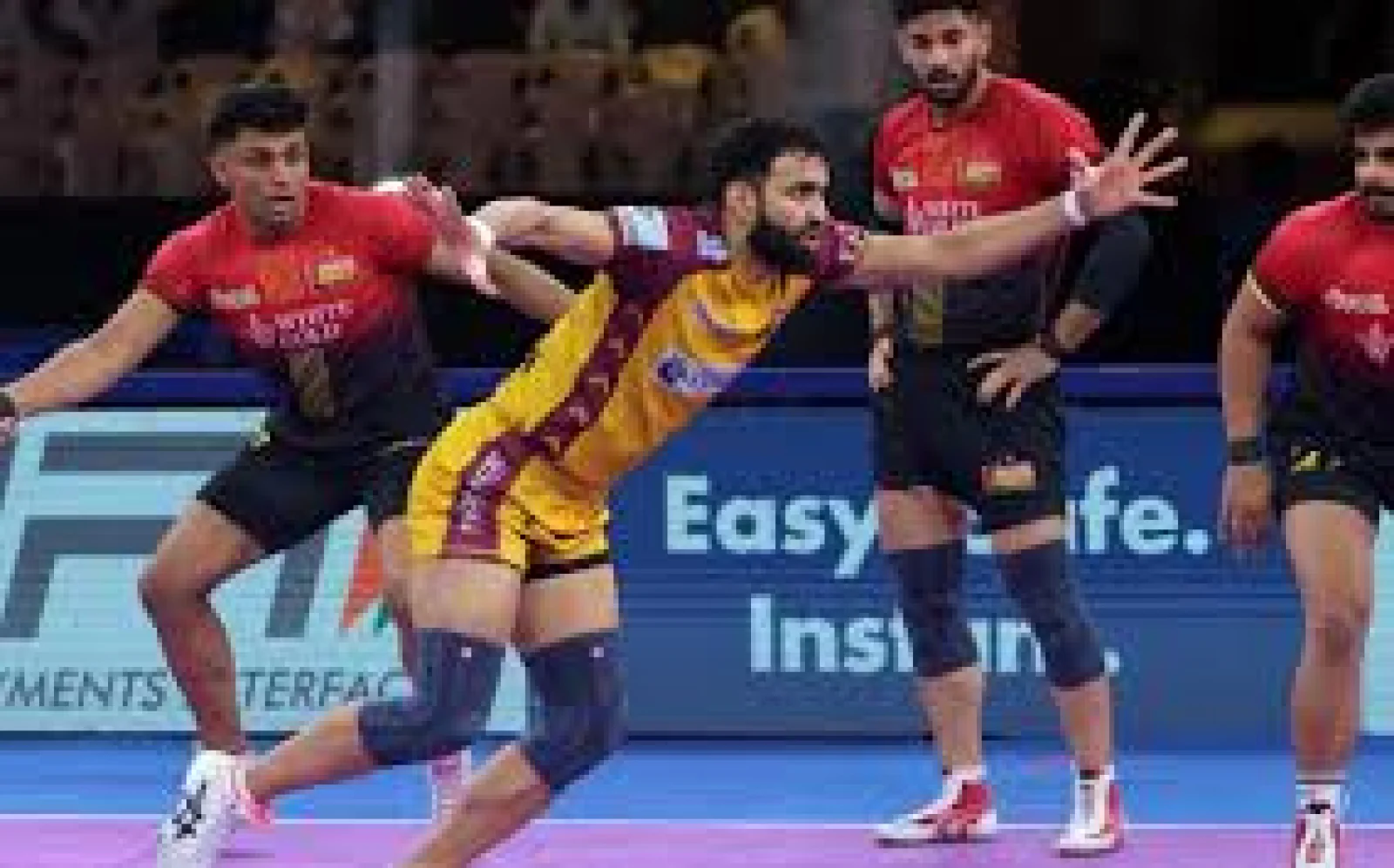 Bengaluru Bulls climbed to fourth place in the points table with their third consecutive win, defeating Bengal Warriors 43-3