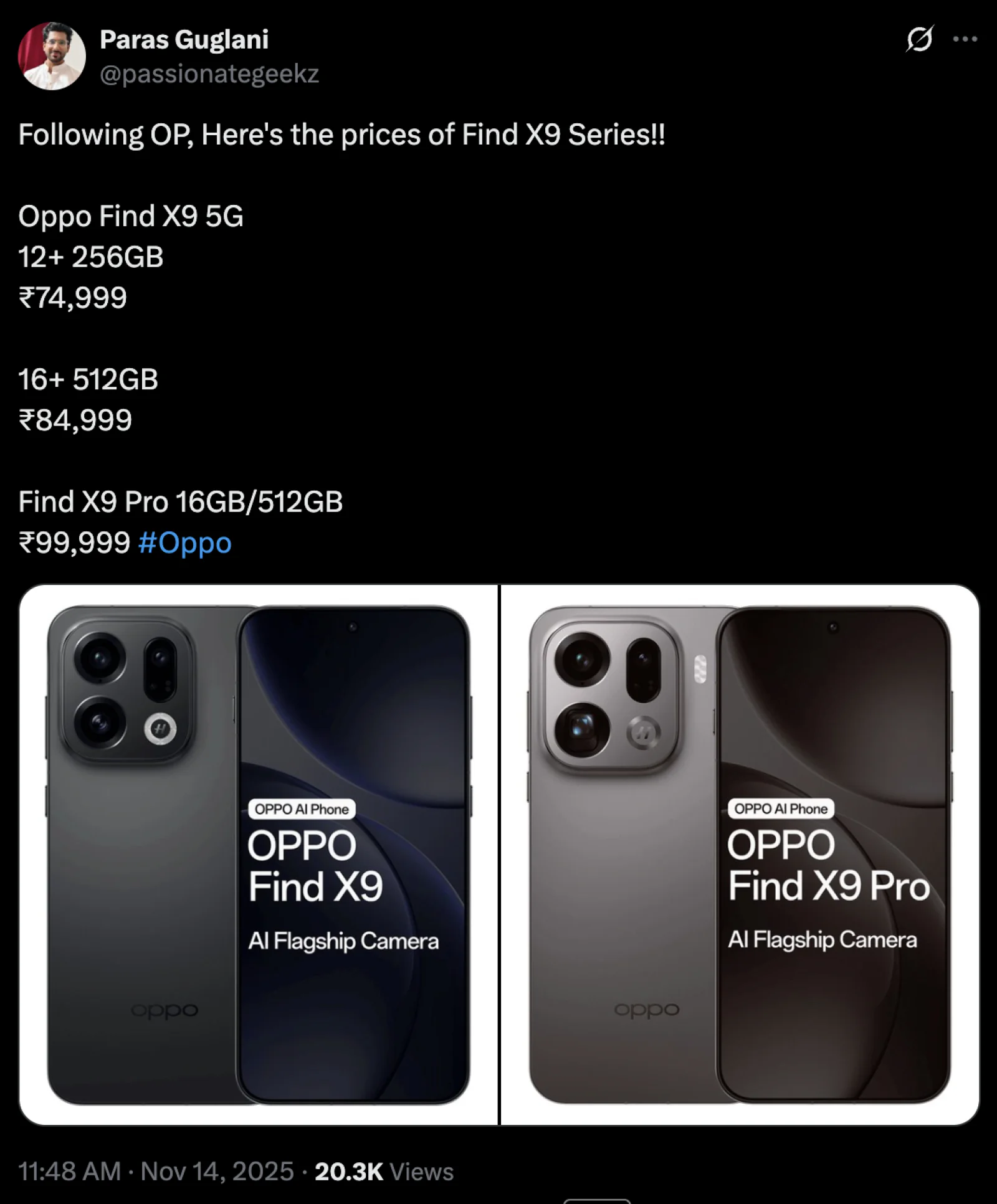 Oppo Find X9 Series to Feature Dimensity 9500 SoC; India Pricing Tips Premium Tag