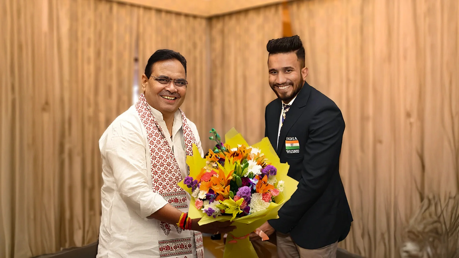 Indian Team Athlete Rohit Jangid Meets Rajasthan CM Bhajan Lal Sharma in Jaipur