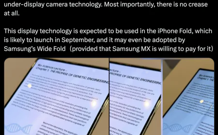 Samsung Display Unveils Nearly Crease-Free Foldable Screen with In-Display Camera