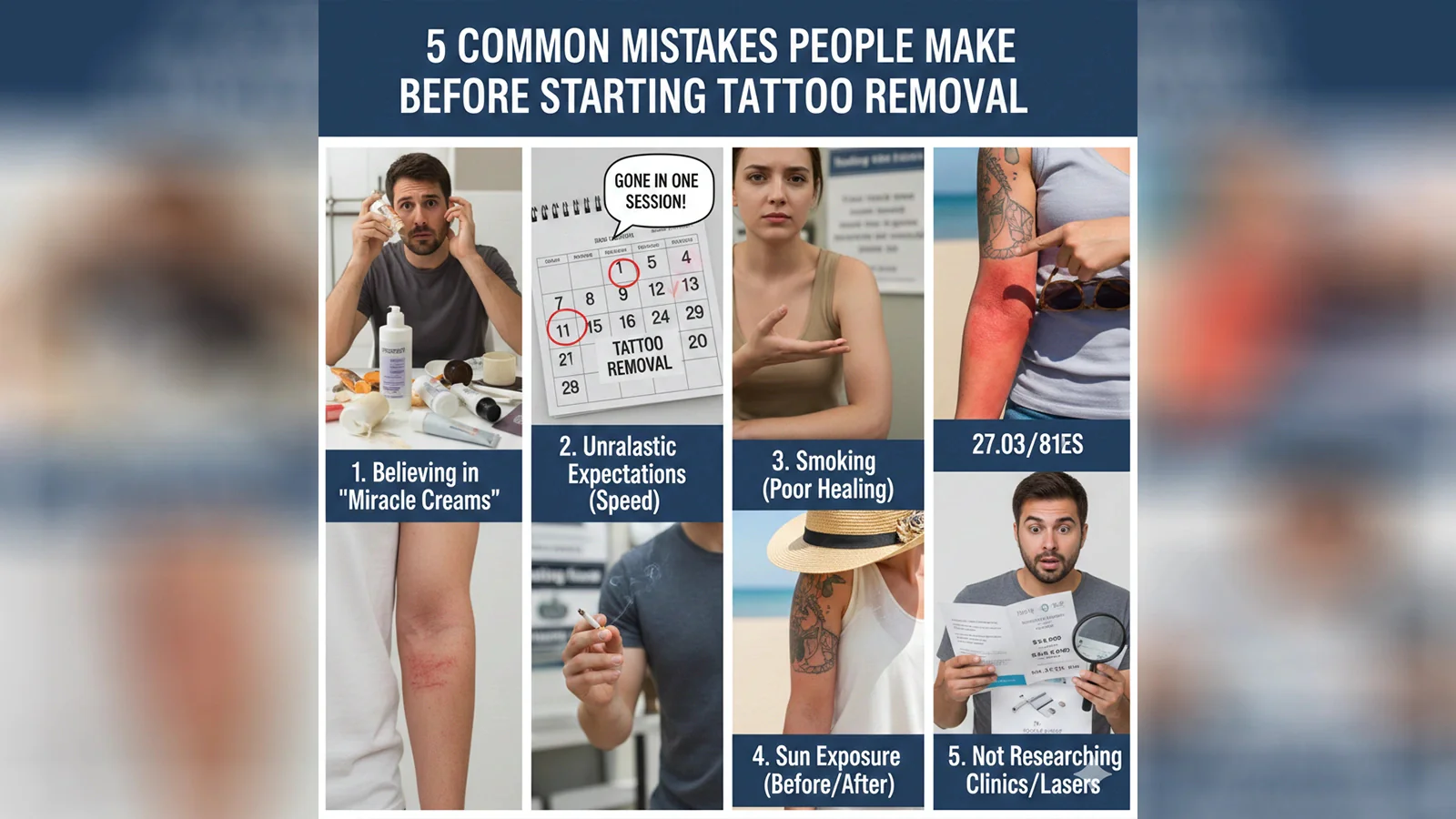 5 Common Mistakes People Make Before Starting Tattoo Removal