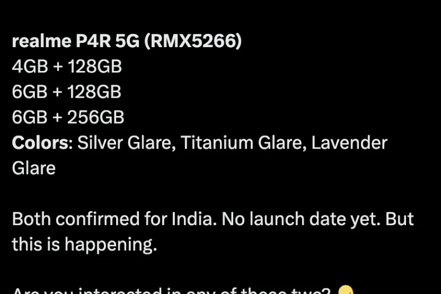 Realme 16T 5G and Realme P4R 5G Launch in India Soon: Variants and Colours Leaked