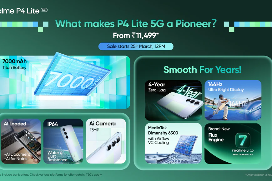 New Realme P4 Lite 5G brings big battery and smooth display on a budget
