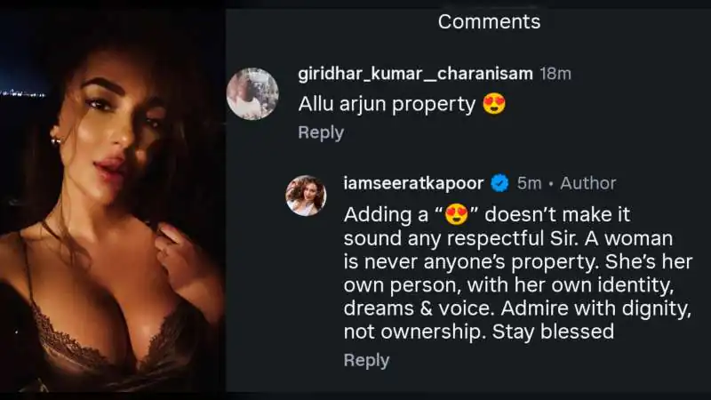 Seerat Kapoor Shuts Down Objectifying Comment With Class
